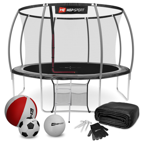 Купити Батут  Hop-Sport 12FT Premium 366 см black/grey із внутрішньою сіткою у Києві - фото №1
